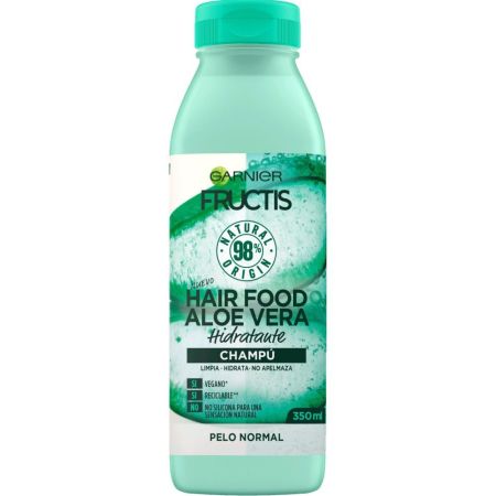 Fructis Hair Food Aloe Vera Champú Champú vegano hidratante nutre y aporta suavidad para cabello normal 350 ml