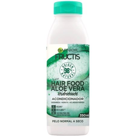 Fructis Hair Food Aloe Vera Acondicionador Acondicionador vegano hidratante nutre y aporta suavidad para cabello normal o seco 350 ml