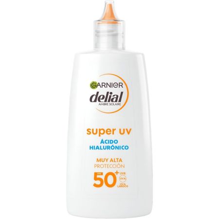 Delial Super Uv Anti-Manchas & Anti-Polución Fluido Spf 50+ Protector solar facial con ácido hialurónico hidrata y previene manchas 24 horas 40 ml