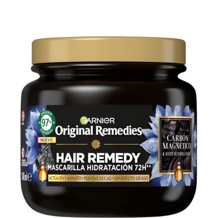 Original Remedies Hair Remedy Carbón Magnético Mascarilla Hidratación Mascarilla hidrata en profundidad y desenreda 340 ml