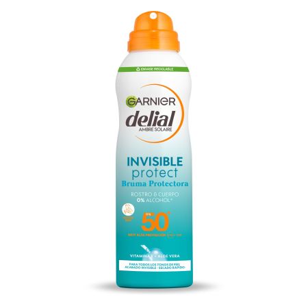 Delial Invisible Protect Bruma Protectora Spf 50+ Bruma solar para rostro y cuerpo refresca la piel con una fórmula de tacto seco 200 ml