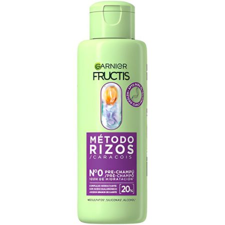 Fructis Método Rizos Nº0 Pre-Champú Prechampú vegano consigue unos rizos radiantes para cabello rizado 200 ml