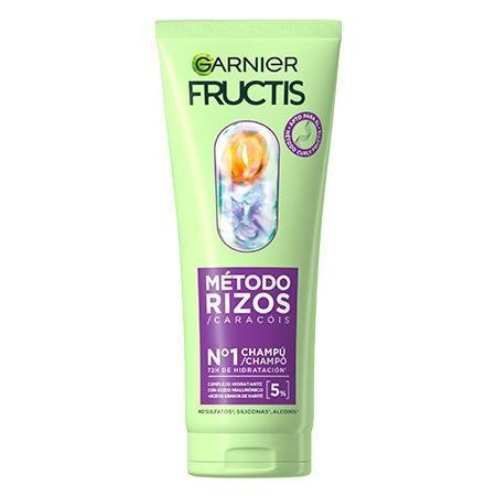 Fructis Método Rizos Nº1 Champú Champú vegano recupera el 100% de la hidratación para cabello rizado 200 ml