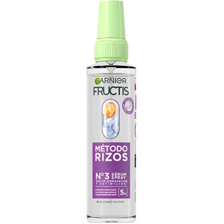 Fructis Método Rizos Nº3 Sérum Spray Sérum vegano sellador de puntas recupera el 100% de la hidratación pérdida para cabello rizado 50 ml