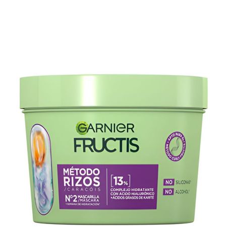 Fructis Método Rizos Nº2 Mascarilla Mascarilla vegana recupera el 100% de la hidratación para cabello rizado 370 ml