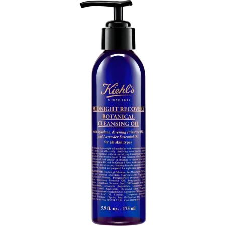 Kiehl'S Midnight Recovery Botanical Cleansing Oil Aceite limpiador elimina suciedad maquillaje e impurezas para una limpieza respetuosa y eficaz 175 ml