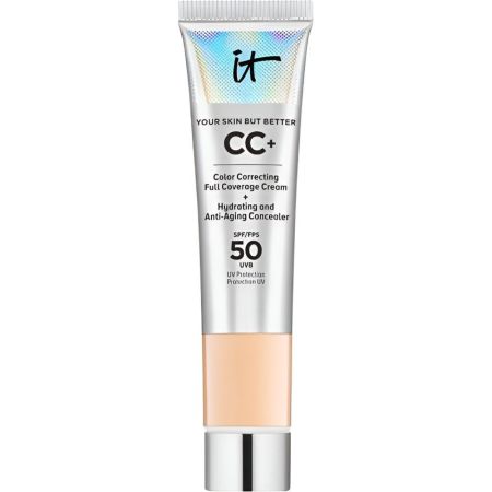 It Cosmetics Cc Color Correcting Full Coverage Cream Spf 50 Formato Viaje Base de maquillaje de cobertura total hidrata redcue manchas y protege para acabado natural y uniforme