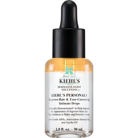 Kiehl'S Personals Ingrown Hair & Tone-Correcting Intimate Drops Tratamiento vegano para vello encarnado granitos post depilacióm o tono desigual refuerza la barrera 30 ml