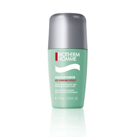 Biotherm Homme Aqua Power Ice Cooling Effect Desodorante Roll-On Desodorante antitraspirante com aroma a menta fresca 48 horas de protección 75 gr