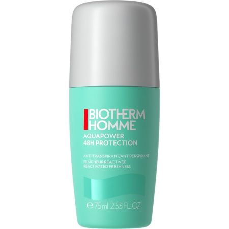 Biotherm Homme Aquapower 48h Protection Desodorante Roll-On Desodorante antitraspirante com aroma a menta fresca 48 horas de protección 75 ml