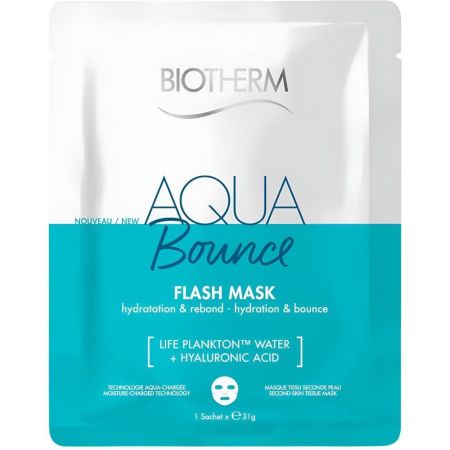 Biotherm Aqua Bounce Flash Mask Mascarilla de hidratación y nutrición ilumina el cutis con glicerina y ácido hialurónico