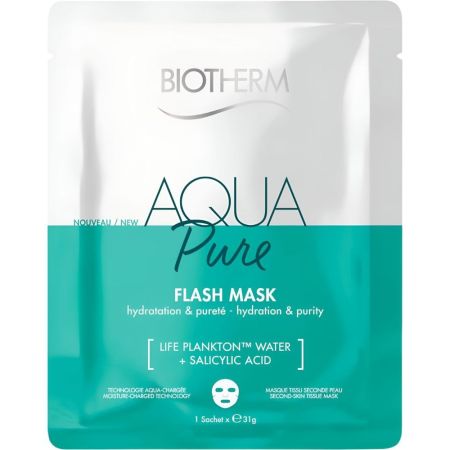 Biotherm Aqua Pure Flash Mask Mascarilla de hidratación y nutrición calma protege y regenera con ácido salicílico