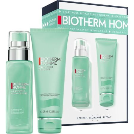 Biotherm Homme Aquapower Estuche Rutina de cuidado facial completa para rostro hidratado fresco y preparado para el afeitado