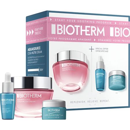 Biotherm Aquasource Cica Nutri Cream Estuche Crema hidratante no pegajosa nutre y calma con centella asiática 48 horas 50 ml