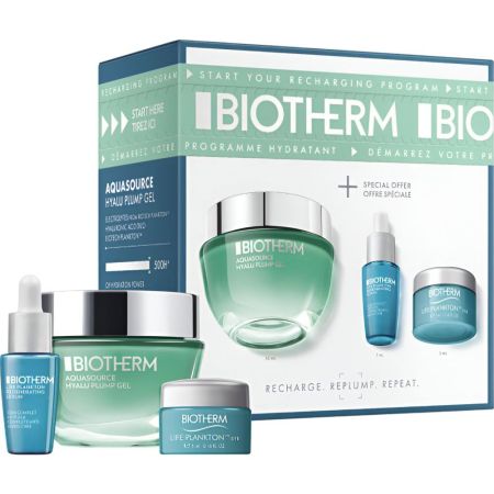 Biotherm Aquasource Hyalu Plump Gel Estuche Crema facial hidratante y regeneradora piel rellena y radiante 48 horas con ácido hialurónico 50 ml