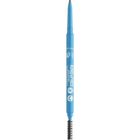 Rimmel London Kind & Free Brow Definer Perfilador de cejas con cepillo y punta ultrafina para difuminar y peinar de manera uniforme