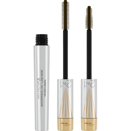 Max Factor Masterpiece 2 In 1 Lash Wow Volume & Lenght Máscara de pestañas con cepillo giratorio para longitud y volumen en un solo giro