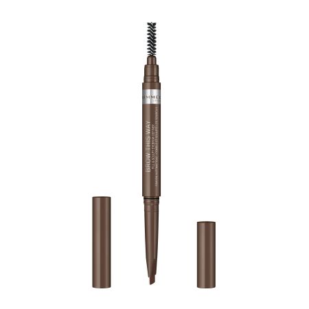 Rimmel London Brow This Way Fill & Sculpt Eyebrow Definer Lápiz de cejas con cepillo ultrapreciso para rellenar perfilar y resaltar