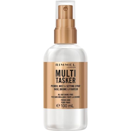 Rimmel London Multi Tasker Primer, Mist & Setting Spray Prebase de maquillaje prepara tu cutis refresca tu piel y tiene poder fijador durante todo el día 100 ml