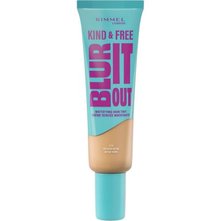 Rimmel London Kind & Free Blur It Out Mattifying Skin Tint Piel Grasa Base de maquillaje vegana ligera e hidratante controla de brillo todo el día reduciendo rojeces