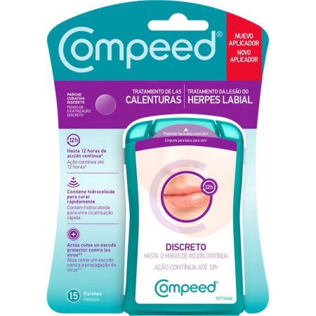 Compeed Parche Curativo Discreto Tratamiento De Las Calenturas Apósitos invisibles para cicatrización rápida y gran reducción de la formación de costras 15 uds