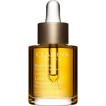 Clarins Huile Lotus Aceite facial reequilibra purifica y embellece con extractos 100% puros de plantas 30 ml