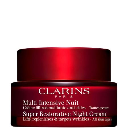 Clarins Multi-Intensive Nuit Todo Tipo De Piel Crema de noche hidratante y reafirmante antiarrugas ofrece piel más flexible rellenada y confortable al instante 50 ml