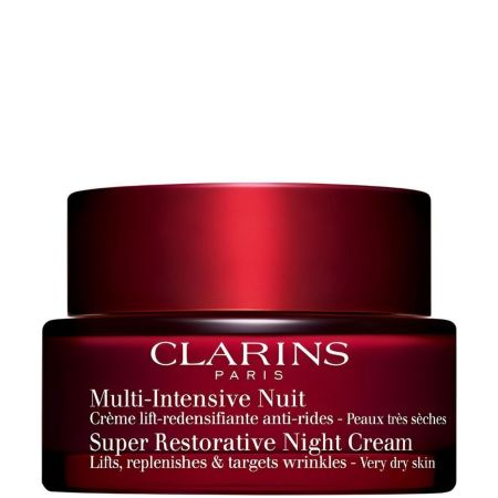 Clarins Multi-Intensive Nuit Piel Seca Crema de día hidratante reafirmante y antiarrugas ofrece piel más flexible rellenada y confortable al instante 50 ml