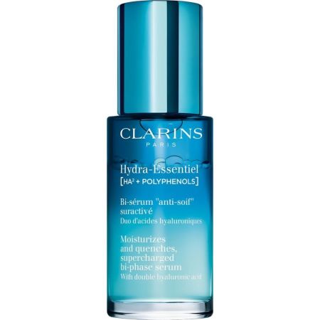 Clarins Hydra Essentiel Bi-Sérum "Anti-Soif" Suractivé Sérum bifásico potencia la hidratación nutre y refuerza la barrera cutánea con ácido hialurónico 30 ml