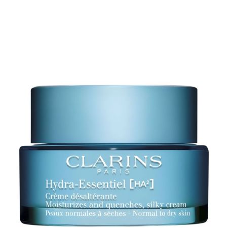 Clarins Hydra-Essentiel Crème Désaltérante Crema de día hidratante ofrece textura fresca y acabado sedoso para piel rellena flexible y mate 50 ml