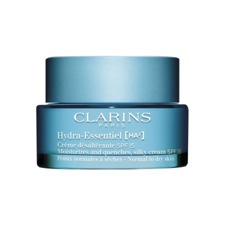 Clarins Hydra-Essentiel Crème Désaltérante Spf 15 Crema de día hidratante ofrece textura fresca y acabado sedoso para piel rellena flexible y mate 50 ml