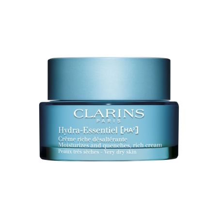 Clarins Hydra Essentiel Crème Riche Désaltérante Crema de día rica hidratante ofrece textura fresca y acabado sedoso para piel rellena flexible y mate 50 ml