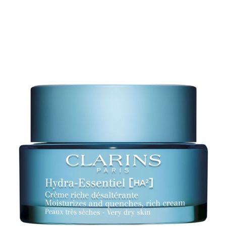 Clarins Hydra Essentiel Crème Riche Désaltérante Crema de día rica hidratante ofrece textura fresca y acabado sedoso para piel rellena flexible y mate 50 ml