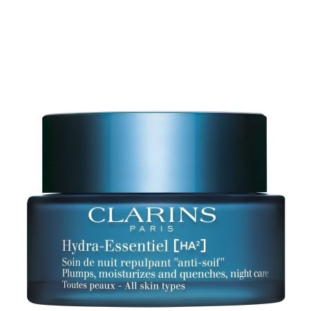 Clarins Hydra Essentiel Soin De Nuit Repulpant "Anti-Soif" Crema de noche hidrtaante con textura ligera y envolvente reconforta para una piel sedienta 50 ml