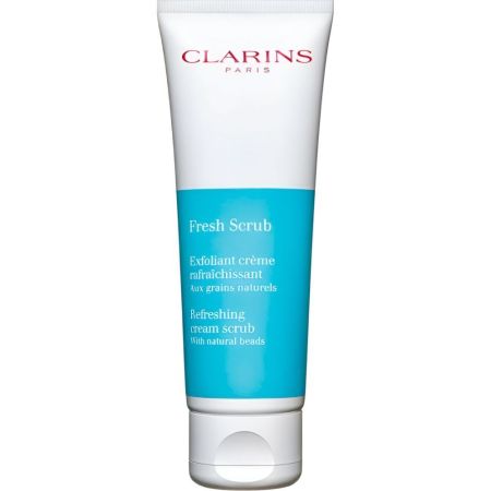 Clarins Fresh Scrub Exfoliant Crème Rafraichissant Exfoliante facial de textura crema refrescante con gránulos naturales para rostro fresco y luminoso 50 ml