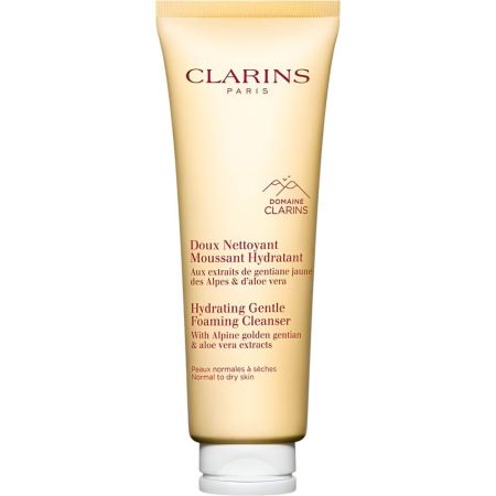 Clarins Doux Nettoyant Moussant Hydratant Gel limpiador espumoso hidratante con hierbas alpinas piel  limpia suave y flexible 125 ml