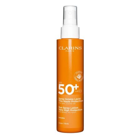 Clarins Spray Solaire Lacté Très Haute Protection Spf 50+ Protector solar para una piel reconfortada e hidratada 150 ml