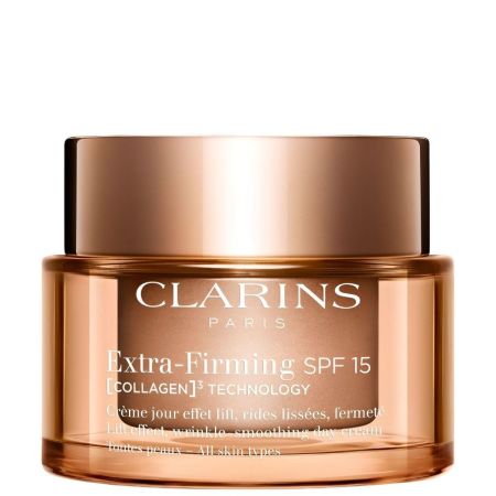 Clarins Extra-Firming Jour Todo Tipo De Piel Spf 15 Crema de día hidratante antiedad reafirmante para piel luminosa alisada y más joven 50 ml