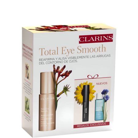 Clarins Total Eye Smooth Estuche Contorno de ojos experto reafirma mejora la luminosidad y reduce bolsas y ojeras 15 ml