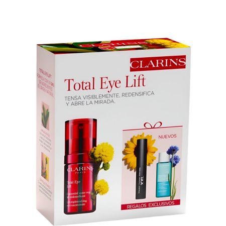 Clarins Total Eye Lift Estuche Contorno de ojos antiedad tensa redensifica y abre la mirada atenúa bolsas y ojeras 15 ml