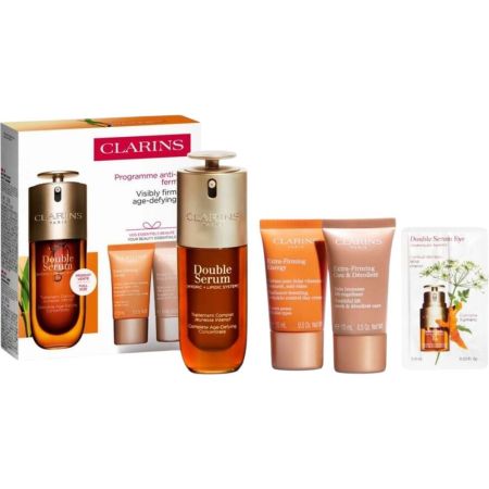 Clarins Double Serum Traitement Complet Estuche Sérum antiedad intensivo para todo tipo de pieles con 21 extractos de plantas ofrece piel lisa y luminosa 50 ml