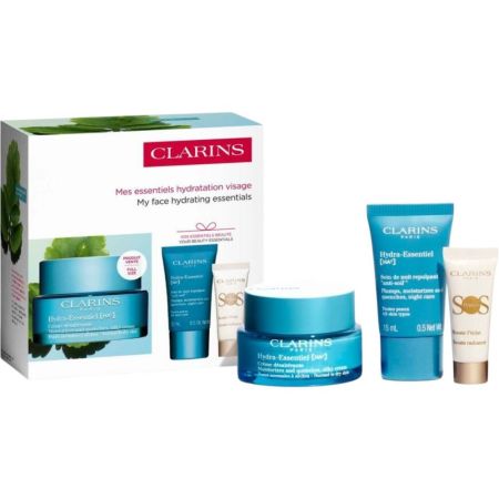 Clarins Hydra-Essentiel Crème Désaltérante Estuche Crema de día hidratante ofrece textura fresca y acabado sedoso para piel rellena flexible y mate 50 ml