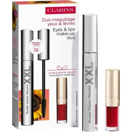 Clarins Wonder Volume Mascara Xxl Estuche Máscara de pestañas con cepillo de fibra de ricino para  mirada intensa hasta 12 horas de duración