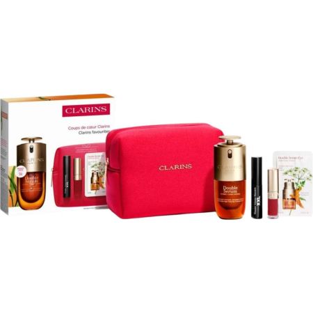 Clarins Double Serum Traitement Complet Estuche Sérum antiedad intensivo para todo tipo de pieles con 21 extractos de plantas 50 ml