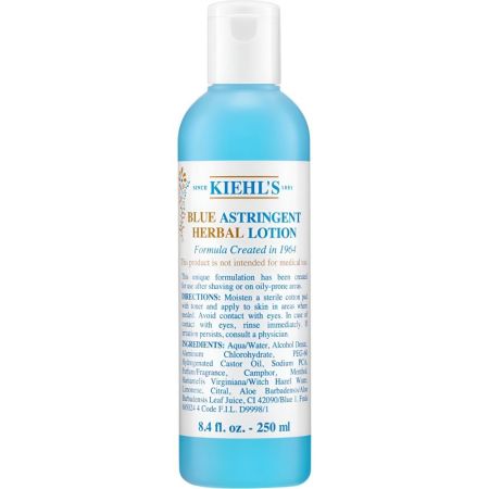 Kiehl'S Blue Astringent Herbal Lotion Tónico facial astringente calma y equilibria además de ser eficaz como after sahve para hombres 250 ml