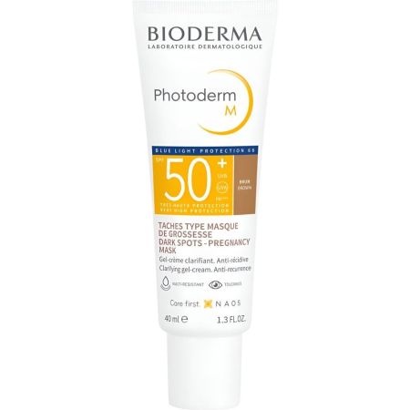 Bioderma Photoderm M Spf 50+ Protector solar facial evita y reduce las manchas oscuras debido al embarazo o cambios hormonales acabado mate 40 ml