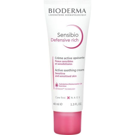 Bioderma Sensibio Defensive Rich Crème Active Apaisante Crema enriquecida de acción calmante refuerza el sistema de autodefensa 40 ml