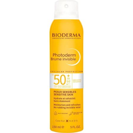 Bioderma Photoderm Brume Invisible Spf 50+ Protector solar facial sin alcohol efecto refrescante y resistente al agua 150 ml