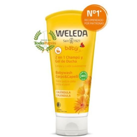 Weleda Baby Gel De Baño-Champú 2 En 1 Gel de ducha y champú limpia y cuida suavemente para bebé 200 ml