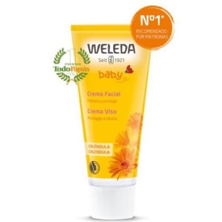 Weleda Baby Crema Facial Crema facial de caléndula hidrata y protege la piel del bebé 50 ml